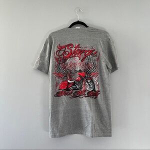 Sturgis Motorcycle Rally 2014 Gray Graphic T-Shirt Short Sleeve Crew Neck